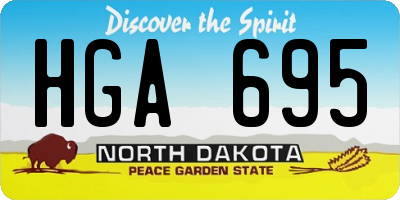 ND license plate HGA695