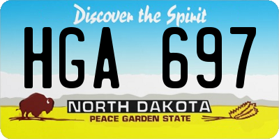 ND license plate HGA697