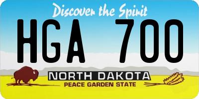 ND license plate HGA700