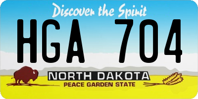 ND license plate HGA704