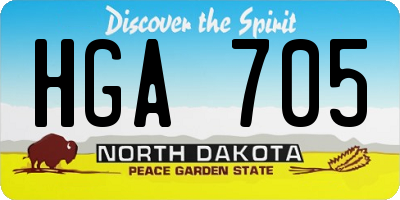 ND license plate HGA705