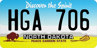 ND license plate HGA706