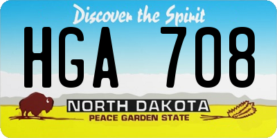 ND license plate HGA708
