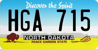 ND license plate HGA715