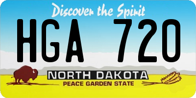 ND license plate HGA720
