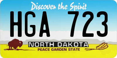 ND license plate HGA723