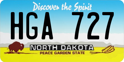 ND license plate HGA727
