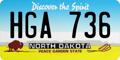 ND license plate HGA736