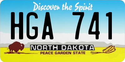 ND license plate HGA741