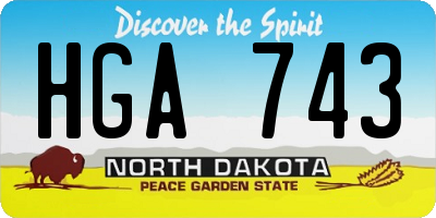 ND license plate HGA743
