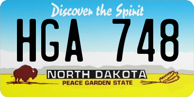 ND license plate HGA748