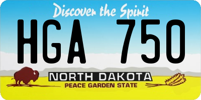 ND license plate HGA750