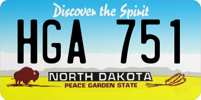 ND license plate HGA751