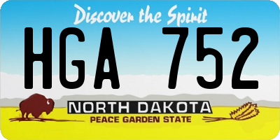 ND license plate HGA752