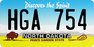 ND license plate HGA754