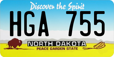 ND license plate HGA755