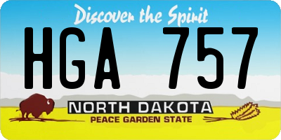 ND license plate HGA757