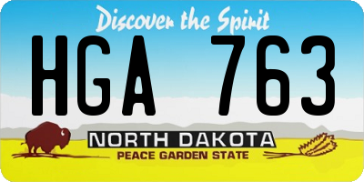ND license plate HGA763