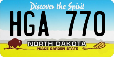 ND license plate HGA770
