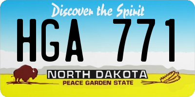 ND license plate HGA771