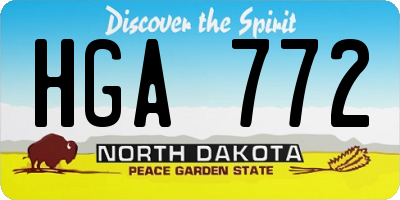 ND license plate HGA772