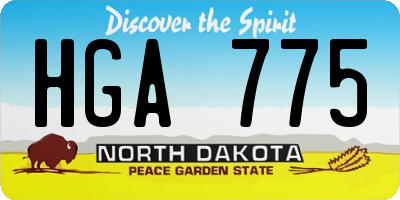 ND license plate HGA775