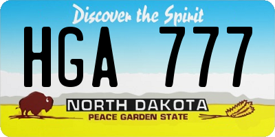 ND license plate HGA777