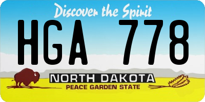 ND license plate HGA778