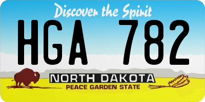 ND license plate HGA782