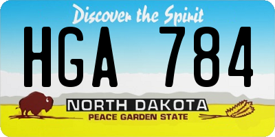 ND license plate HGA784