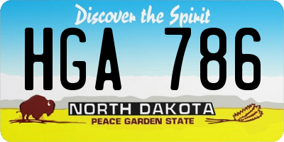 ND license plate HGA786