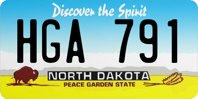 ND license plate HGA791