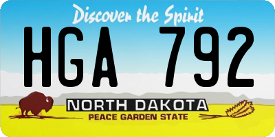 ND license plate HGA792