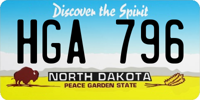 ND license plate HGA796