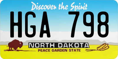 ND license plate HGA798