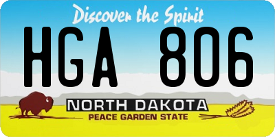 ND license plate HGA806