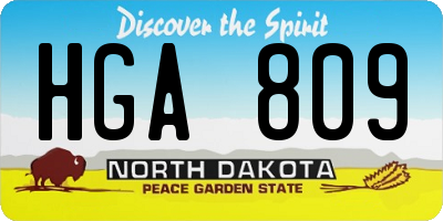 ND license plate HGA809
