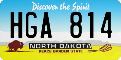 ND license plate HGA814