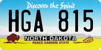 ND license plate HGA815