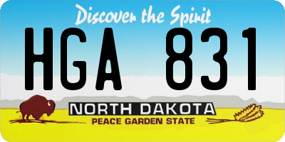 ND license plate HGA831