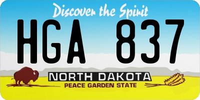 ND license plate HGA837