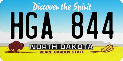 ND license plate HGA844