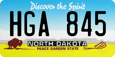 ND license plate HGA845