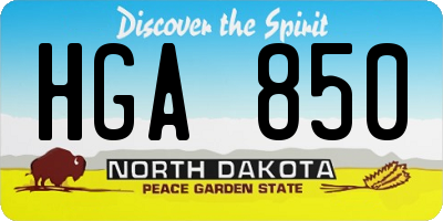 ND license plate HGA850