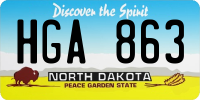 ND license plate HGA863