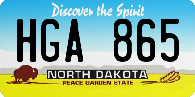 ND license plate HGA865
