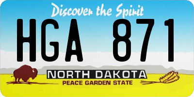 ND license plate HGA871