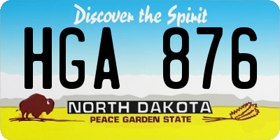 ND license plate HGA876
