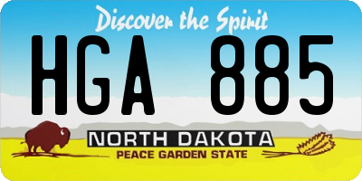 ND license plate HGA885