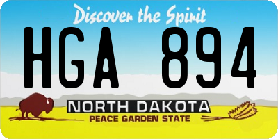 ND license plate HGA894
